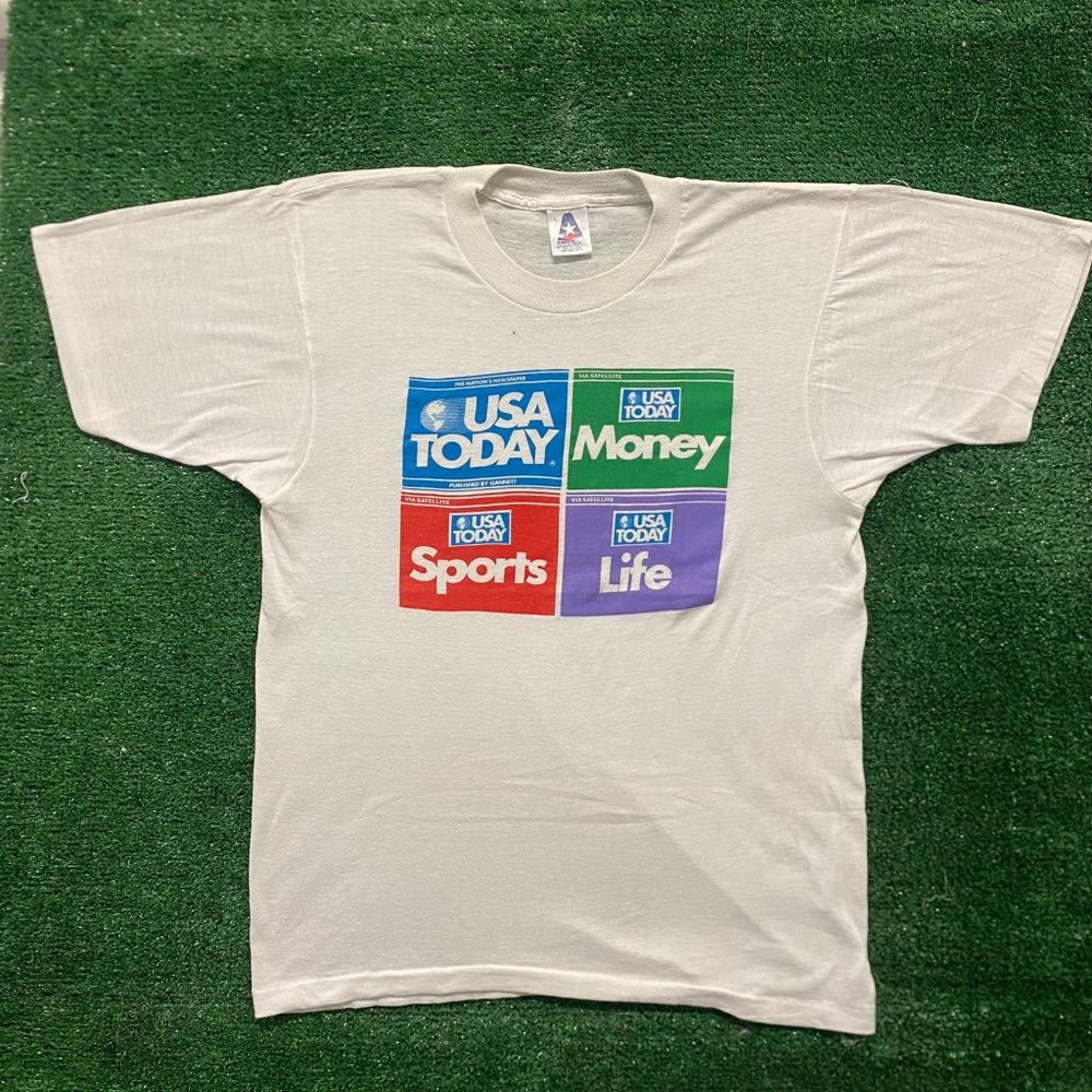 Vintage 80s Usa Today Shirt Newspaper Media Single Stitch Tee